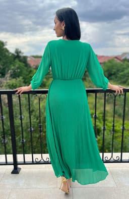 Rochie plisata eleganta cu maneci lungi 4