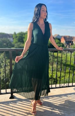 Rochie plisata eleganta fara maneci 4