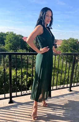 Rochie plisata eleganta fara maneci 5