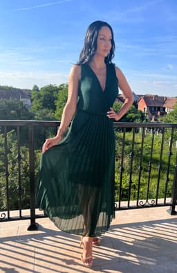 Rochie plisata eleganta fara maneci 6