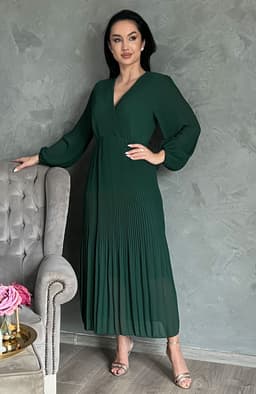 Rochie plisata eleganta lunga 3