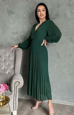 Rochie plisata eleganta lunga 4