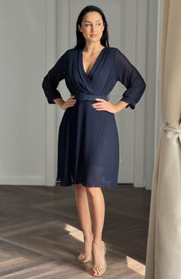 Rochie plisata eleganta midi cu curea 4