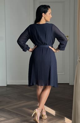 Rochie plisata eleganta midi cu curea 5