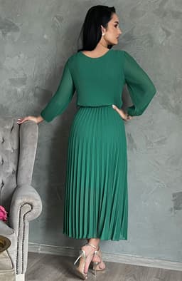 Rochie plisata eleganta verde 5