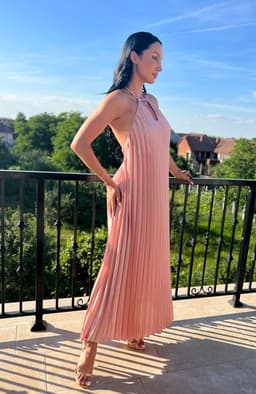 Rochie plisata lunga cu spatele gol 3