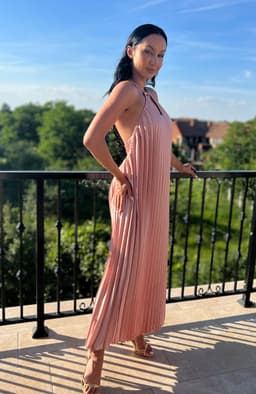 Rochie plisata lunga cu spatele gol 7