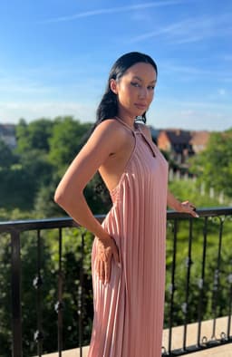 Rochie plisata lunga cu spatele gol 4