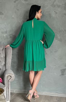 Rochie plisata midi verde 3