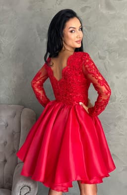 Rochie rosie eleganta midi 7
