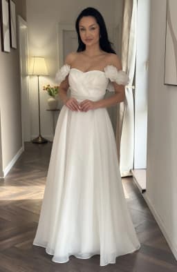 Rochie stare civila alba cu corset 5