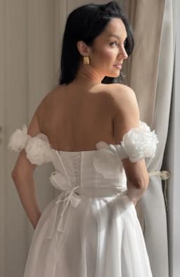 Rochie stare civila alba cu corset 7