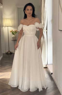 Rochie stare civila alba cu corset 3