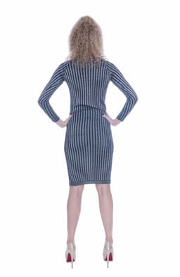 Rochie tricotata neagra cu insertii de fir argintiu 5