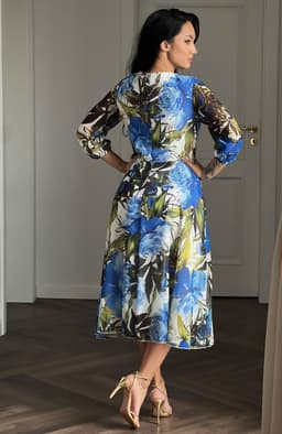 Rochie vaporoasa eleganta albastra 6