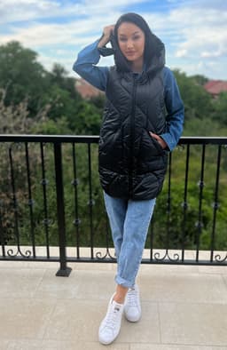 Vesta dama neagra cu buzunare maxi 3