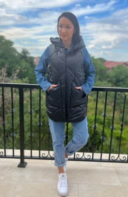 Vesta dama neagra cu buzunare maxi 6