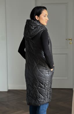 Vesta dama neagra cu fermoar auriu 5