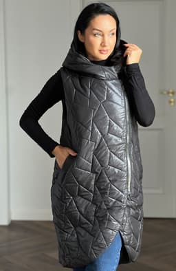 Vesta dama neagra cu fermoar auriu 2