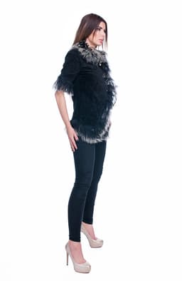 Vesta din blana naturala si piele 5