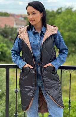 Vesta lunga cu 2 fete 8