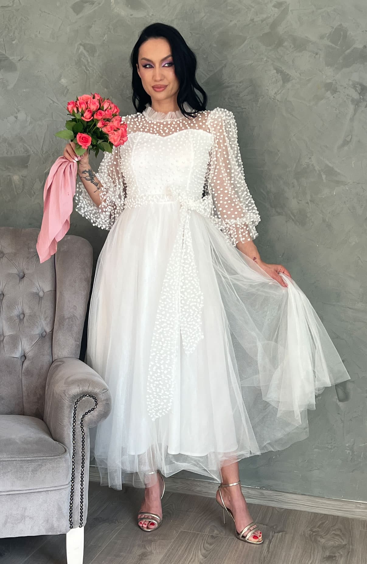 Rochie de cununie alba din tulle