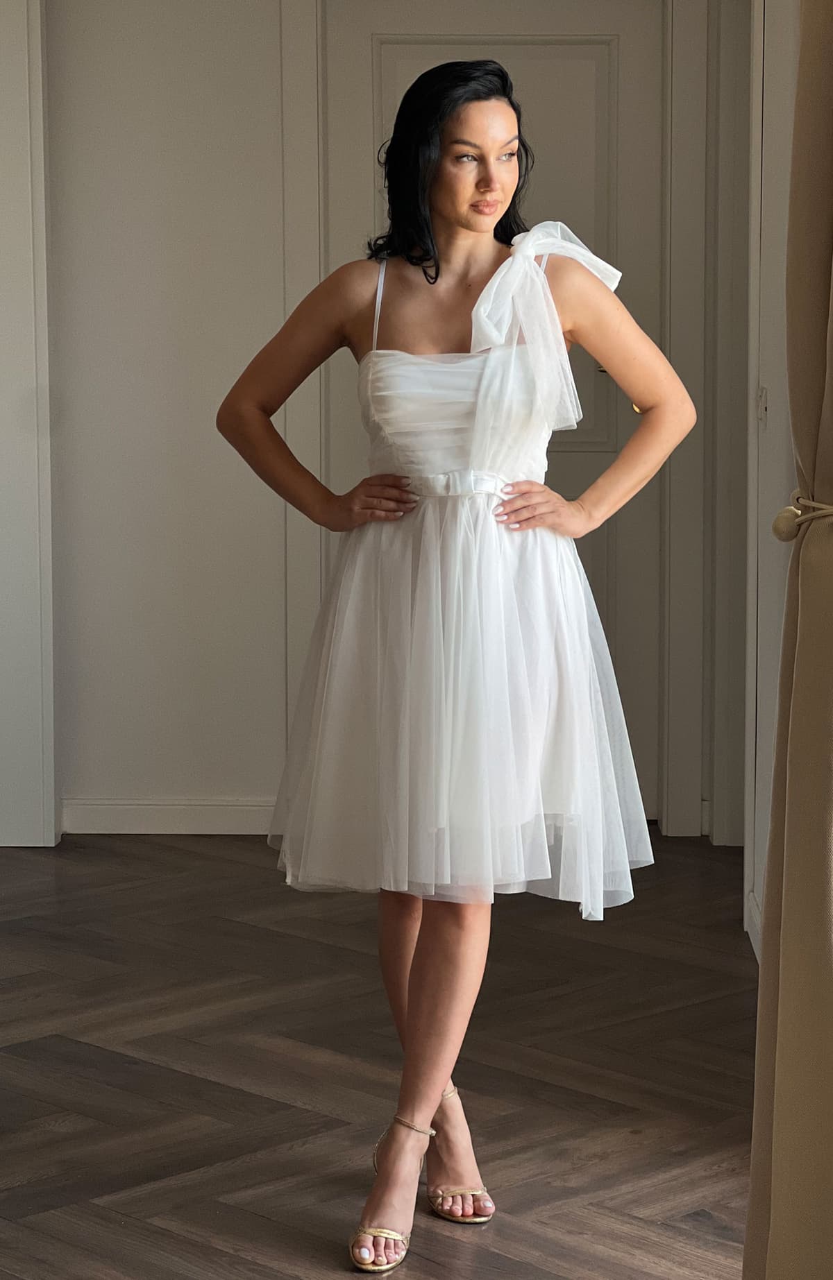 Rochie alba de cununie din tulle