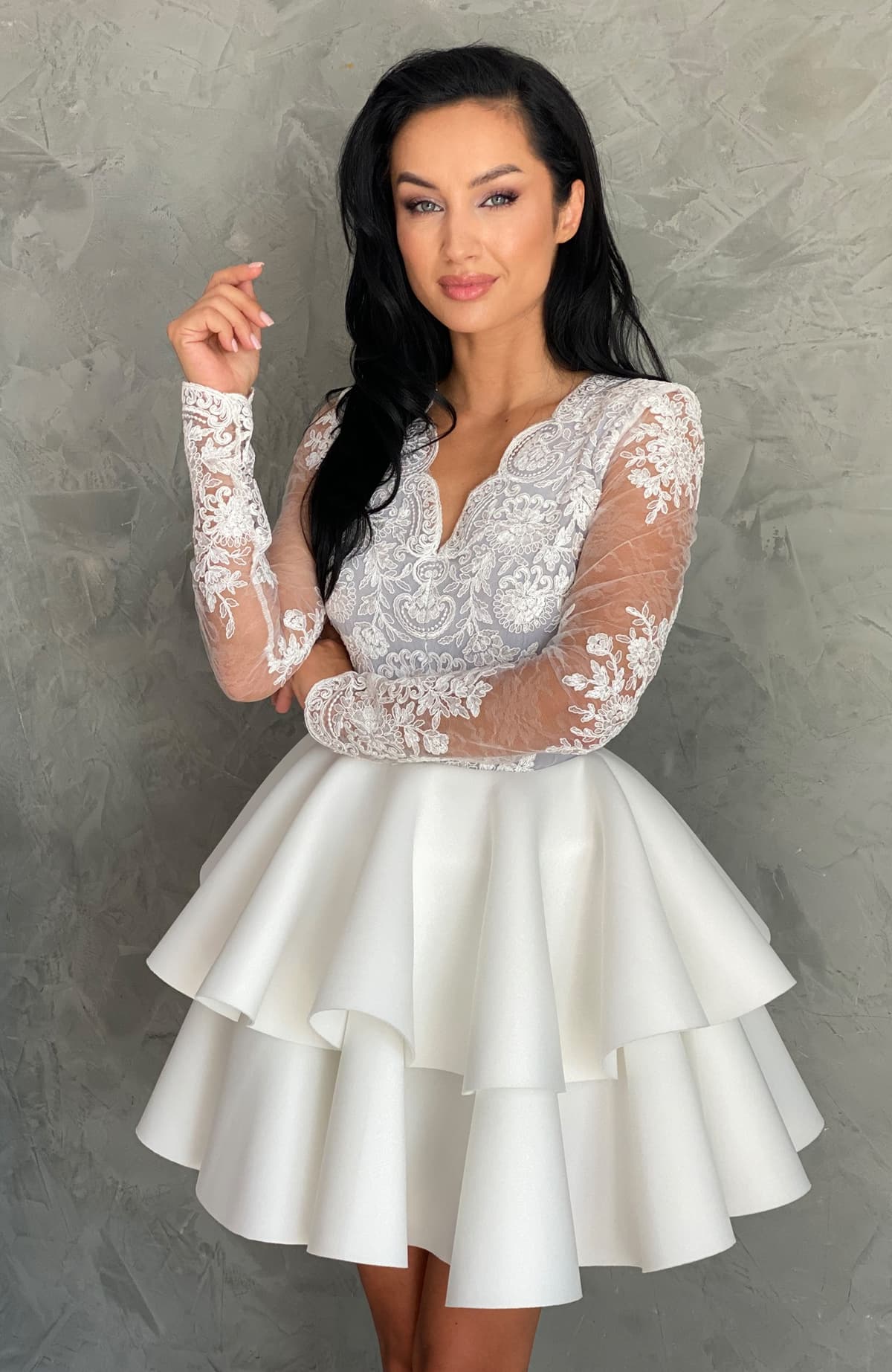 Rochie de cununie alba cu dantela