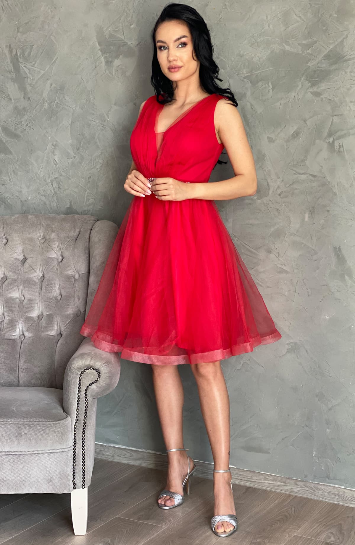 Rochie de ocazie midi rosie