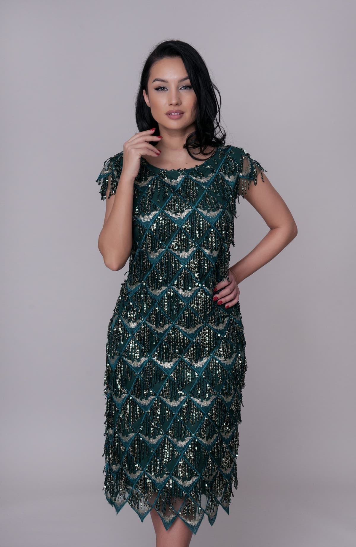 Rochie paiete verde