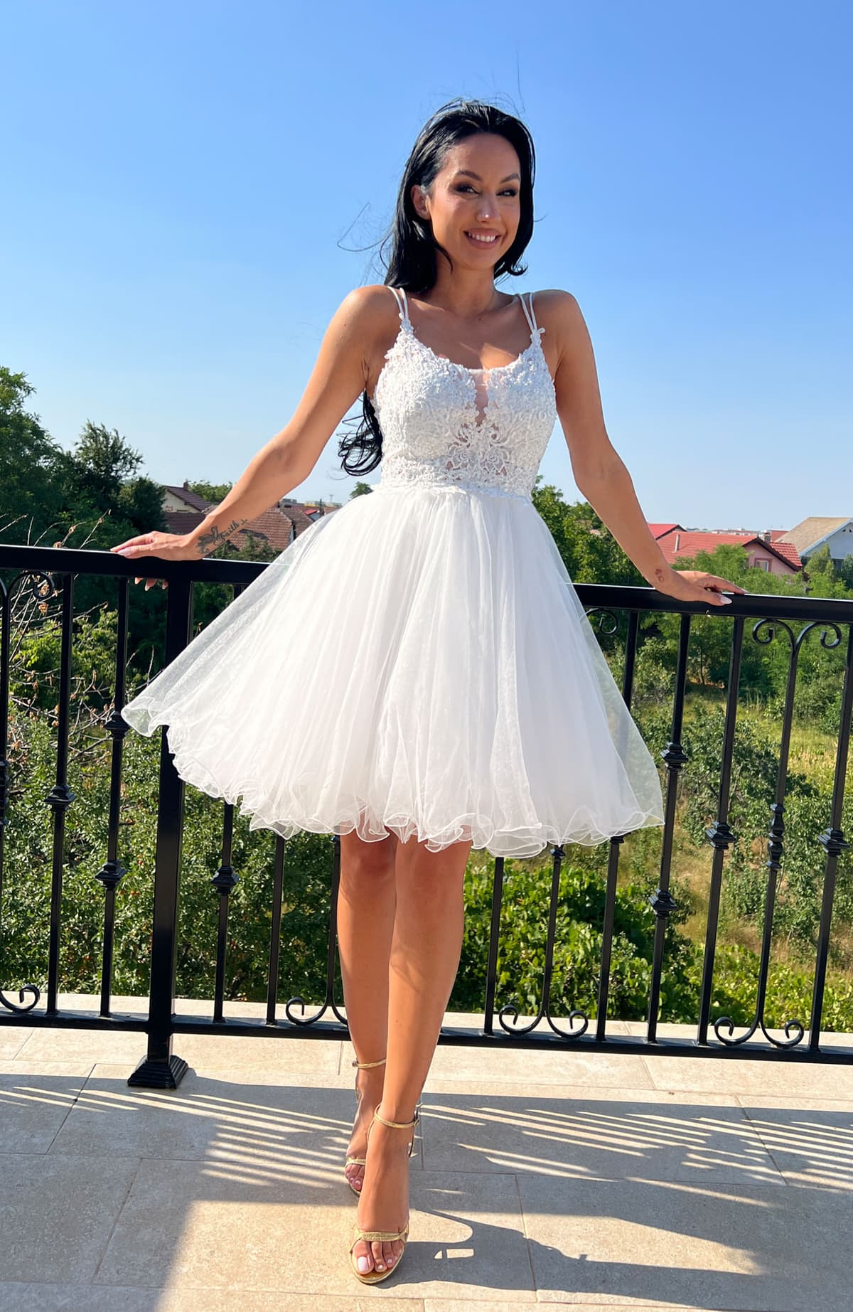 Rochie pentru cununie alba cu dantela